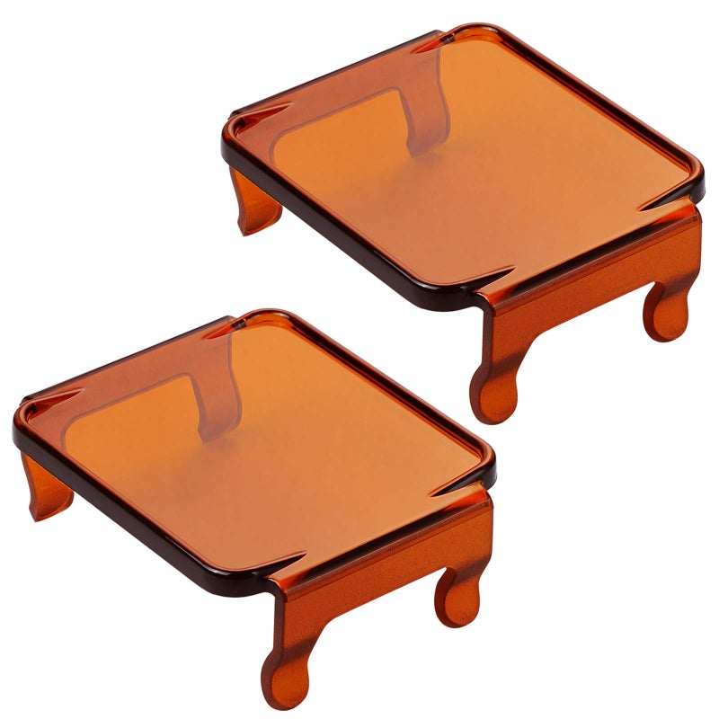 LTEODCHEW 3 Inch Amber LED Pods Covers, 2 Pack, Protective Polycarbonate, Easy Snap-On Installation - Image 1